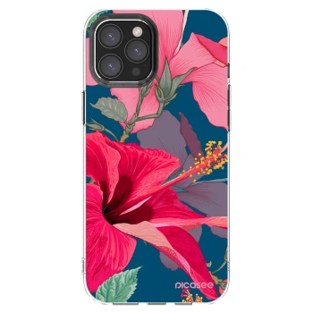 Picasee husă transparentă din silicon pentru Apple iPhone 12 Pro Max - Hibiscus