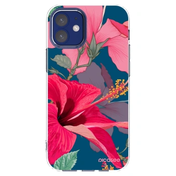 Picasee husă transparentă din silicon pentru Apple iPhone 12 mini - Hibiscus