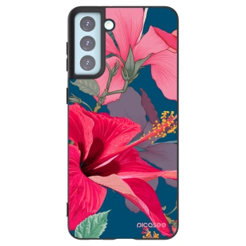 Picasee husă neagră din silicon pentru Samsung Galaxy S21+ 5G G996F - Hibiscus