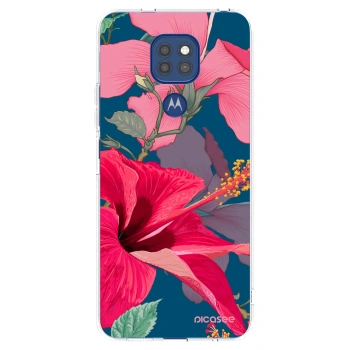 Picasee husă transparentă din silicon pentru Motorola Moto G9 Play - Hibiscus