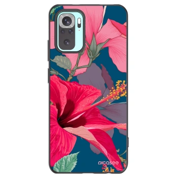 Picasee husă neagră din silicon pentru Xiaomi Redmi Note 10 Pro - Hibiscus