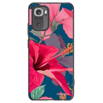 Picasee husă neagră din silicon pentru Xiaomi Redmi Note 10S - Hibiscus