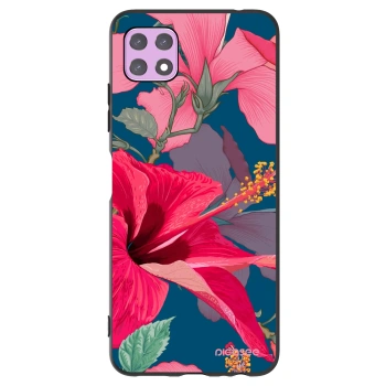 Picasee husă neagră din silicon pentru Samsung Galaxy A22 A226B 5G - Hibiscus