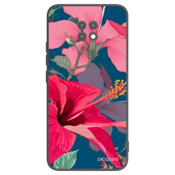 Picasee husă neagră din silicon pentru Xiaomi Redmi Note 9T - Hibiscus