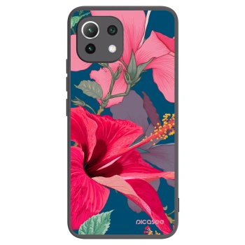 Picasee husă neagră din silicon pentru Xiaomi 11 Lite 5G NE - Hibiscus