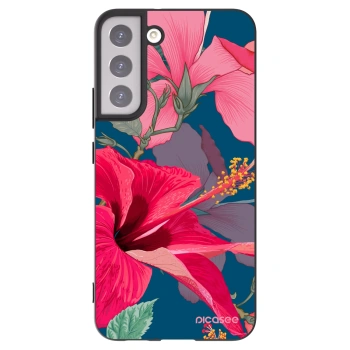 Picasee husă neagră din silicon pentru Samsung Galaxy S22+ 5G - Hibiscus