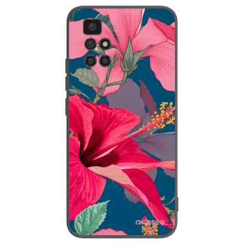 Picasee husă neagră din silicon pentru Xiaomi Redmi 10 (2022) - Hibiscus