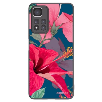 Picasee husă neagră din silicon pentru Xiaomi Redmi Note 11 Pro+ 5G - Hibiscus