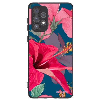 Picasee husă neagră din silicon pentru Samsung Galaxy A73 5G - Hibiscus