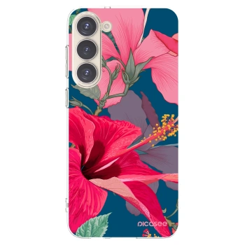 Picasee husă transparentă din silicon pentru Samsung Galaxy S23+ 5G - Hibiscus