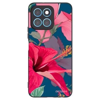 Picasee husă neagră din silicon pentru Honor X6 - Hibiscus