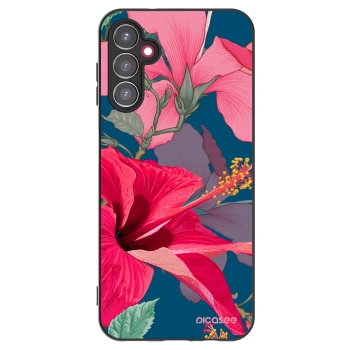 Picasee husă neagră din silicon pentru Samsung Galaxy A14 5G A146P - Hibiscus