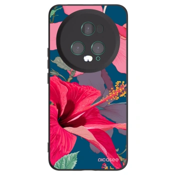 Picasee husă neagră din silicon pentru Honor Magic5 Pro - Hibiscus