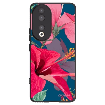 Picasee husă neagră din silicon pentru Honor 90 5G - Hibiscus