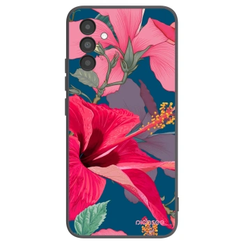 Picasee husă neagră din silicon pentru Samsung Galaxy A04s A047F - Hibiscus