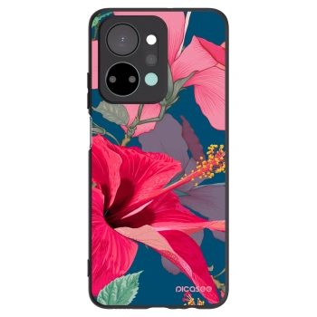 Picasee husă neagră din silicon pentru Honor X7a - Hibiscus