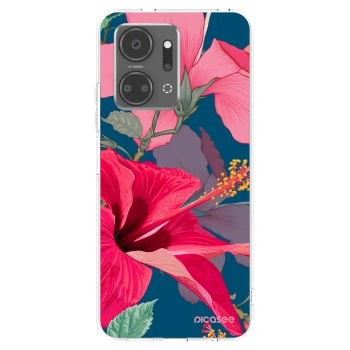 Picasee husă transparentă din silicon pentru Honor X7a - Hibiscus