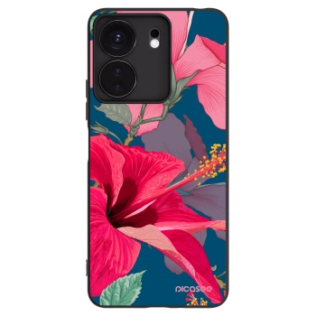 Picasee husă neagră din silicon pentru Xiaomi Redmi 13C 4G - Hibiscus