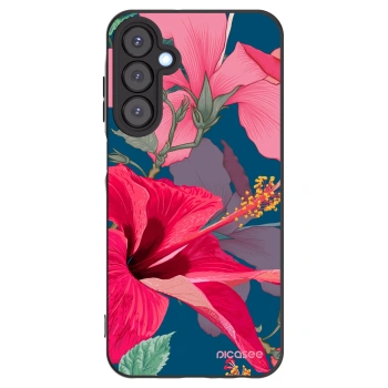 Picasee husă neagră din silicon pentru Samsung Galaxy A25 A256B 5G - Hibiscus