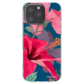 Picasee husă transparentă din silicon pentru Apple iPhone 16 Pro Max - Hibiscus