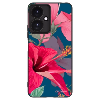 Picasee husă neagră din silicon pentru Xiaomi Redmi 13C 5G - Hibiscus