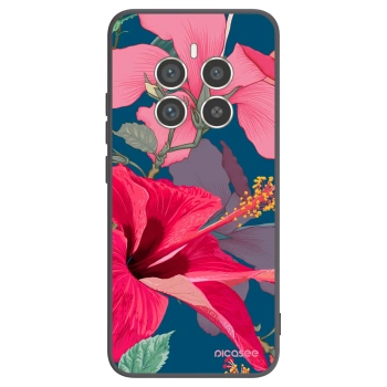 Picasee husă neagră din silicon pentru Realme 12 Pro 5G - Hibiscus
