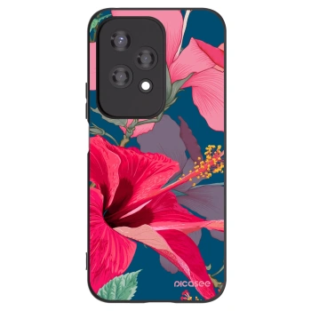 Picasee husă neagră din silicon pentru Honor 200 Lite - Hibiscus