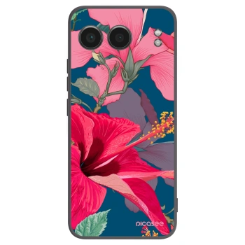 Picasee husă neagră din silicon pentru OnePlus Nord 4 - Hibiscus