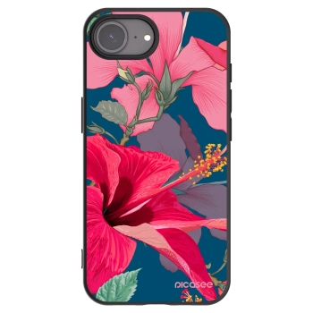 Picasee husă neagră din silicon pentru Apple iPhone 16e - Hibiscus