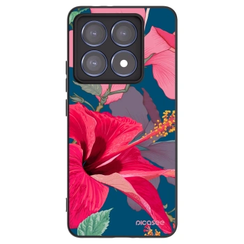 Picasee husă neagră din silicon pentru Xiaomi 14T Pro - Hibiscus