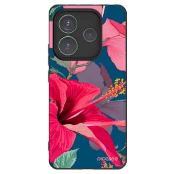 Picasee husă neagră din silicon pentru Xiaomi Redmi Note 14 5G - Hibiscus