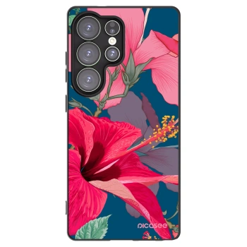 Picasee husă neagră din silicon pentru Samsung Galaxy S25 Ultra 5G - Hibiscus