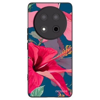 Picasee husă neagră din silicon pentru Honor Magic7 Lite 5G - Hibiscus