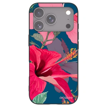 Picasee husă neagră din silicon pentru Apple iPhone 17 Pro - Hibiscus