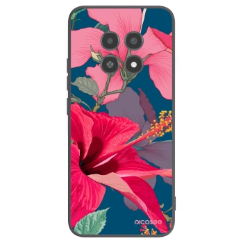 Picasee husă neagră din silicon pentru Realme 12X - Hibiscus