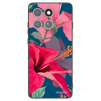 Picasee husă neagră din silicon pentru Motorola Edge 60 Pro - Hibiscus