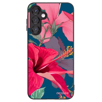 Picasee husă neagră din silicon pentru Samsung Galaxy A16 4G - Hibiscus
