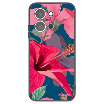 Picasee husă neagră din silicon pentru Xiaomi Redmi 15C 5G - Hibiscus