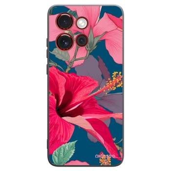 Picasee husă neagră din silicon pentru Motorola Edge 60 Neo 5G - Hibiscus