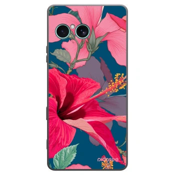 Picasee husă neagră din silicon pentru Sony Xperia 10 VII - Hibiscus