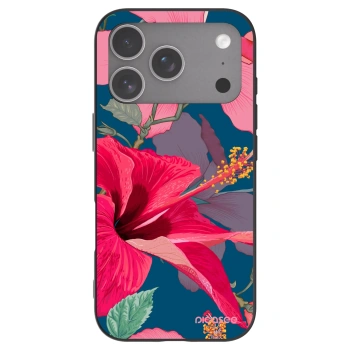 Picasee husă neagră din silicon pentru Apple iPhone 18 Pro - Hibiscus