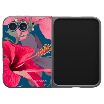 Picasee husă neagră din silicon pentru Apple iPhone Duo - Hibiscus