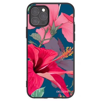 Picasee husă neagră din silicon pentru Apple iPhone 11 Pro - Hibiscus
