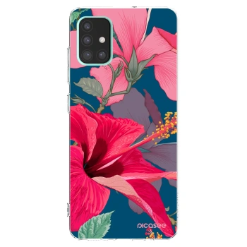 Picasee husă transparentă din silicon pentru Samsung Galaxy A51 A515F - Hibiscus