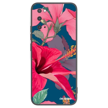 Picasee husă neagră din silicon pentru Samsung Galaxy S20 G980F - Hibiscus