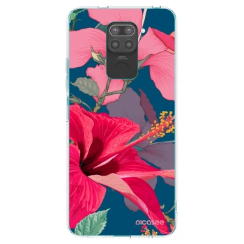 Picasee husă neagră din silicon pentru Xiaomi Redmi Note 9 - Hibiscus