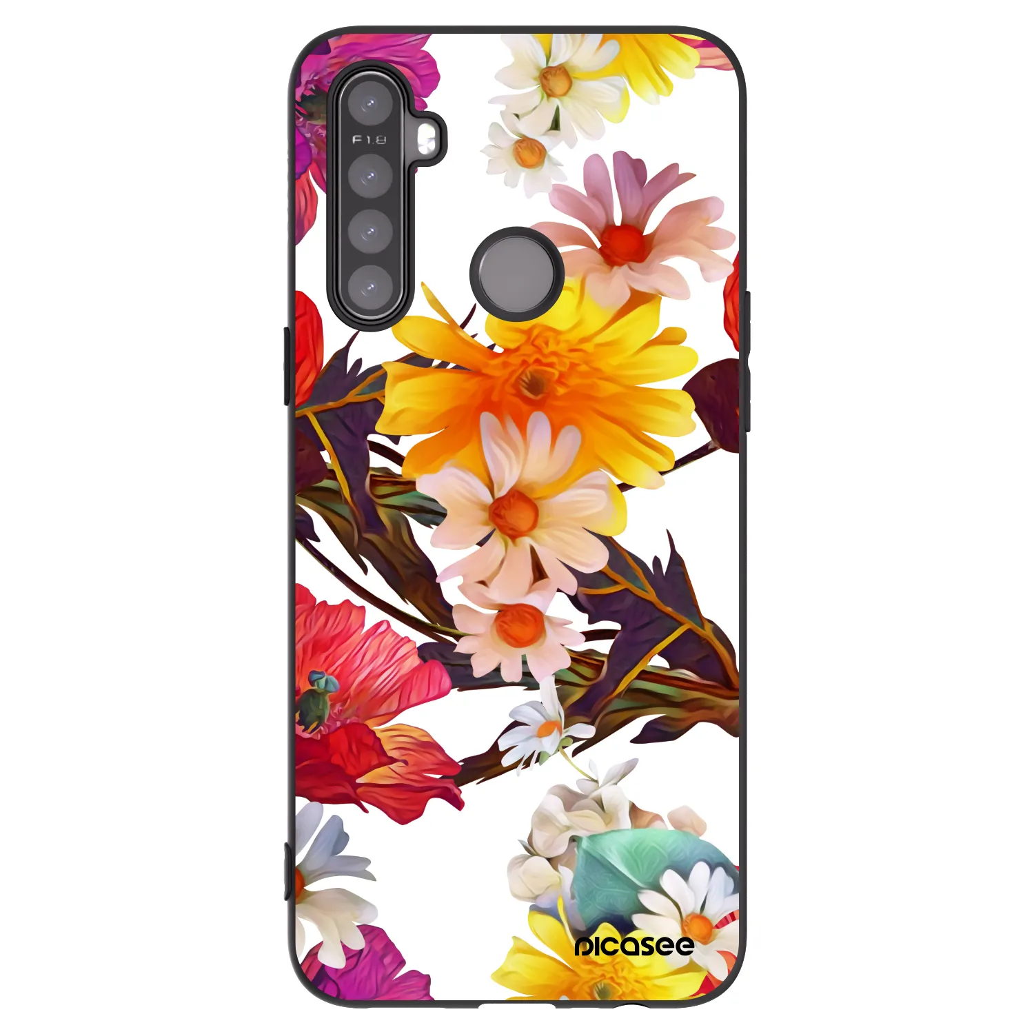 Picasee husă neagră din silicon pentru Realme 6i - Meadow