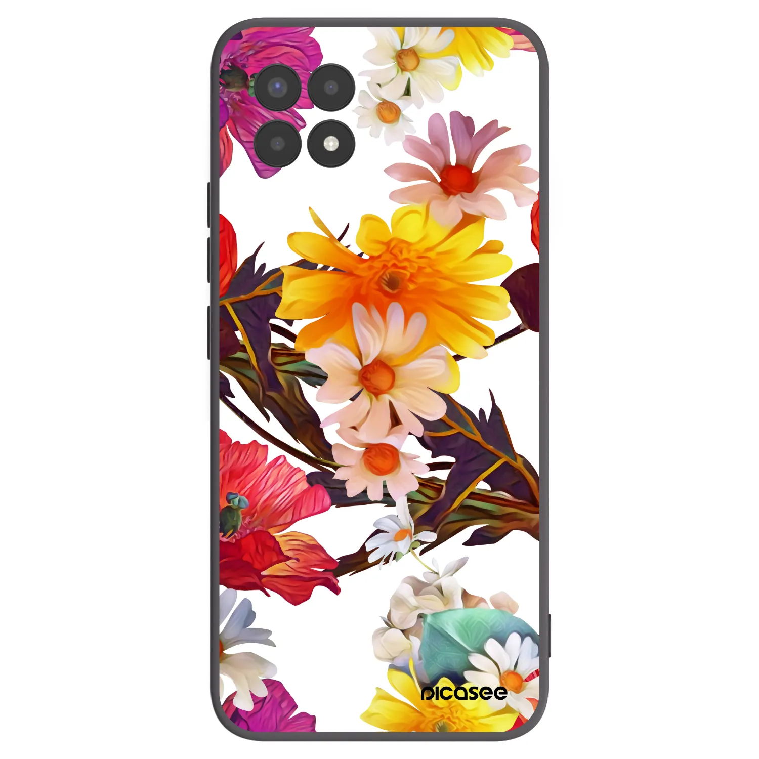 Picasee husă neagră din silicon pentru Realme 8i - Meadow