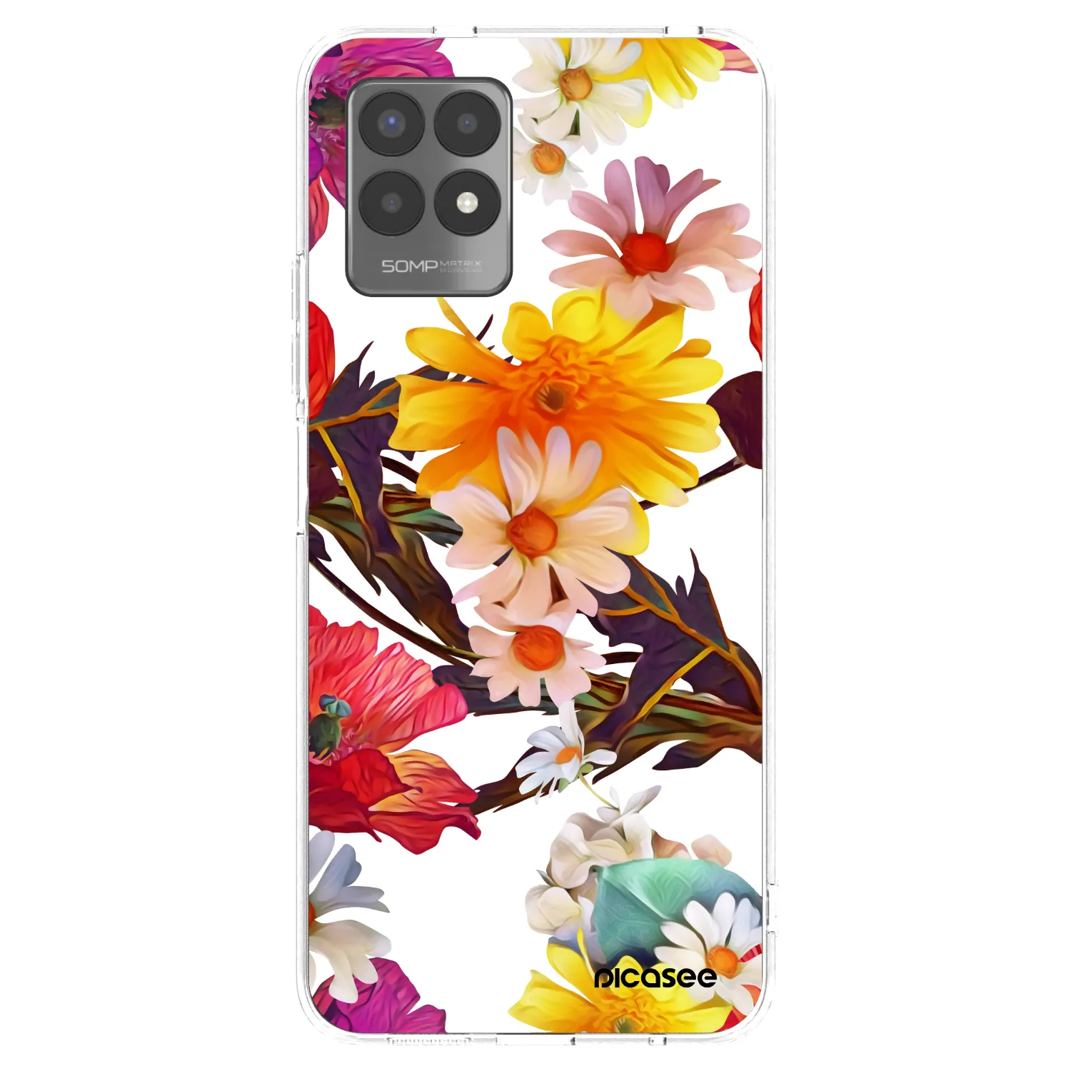 Picasee husă transparentă din silicon pentru Realme 8i - Meadow