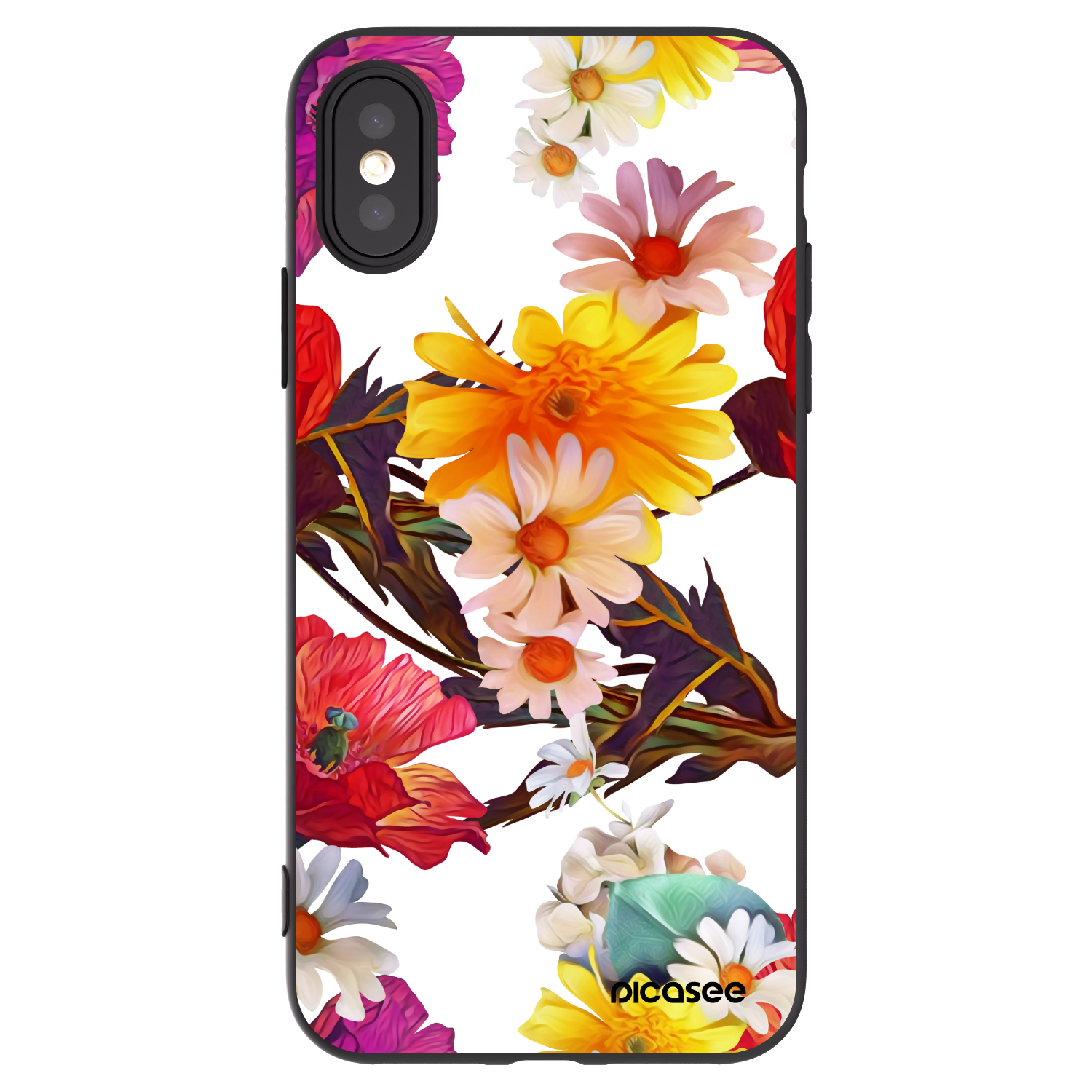Picasee husă neagră din silicon pentru Apple iPhone X/XS - Meadow
